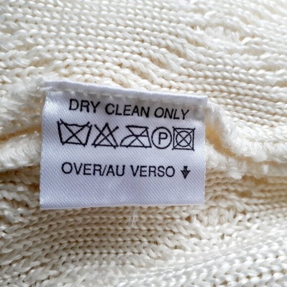 Liz Claiborne Collection Cream Argyle Knit Pattern Short Sleeve Sweater Large - Picture 9 of 9